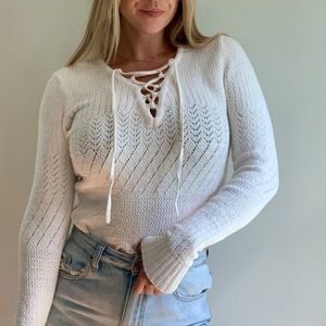 Forever 21 lace-up sweater top